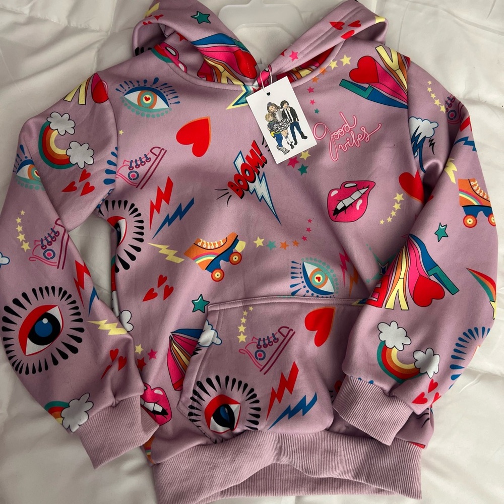Lola + The Boys Pink Sweatshirt with Playful Patterns